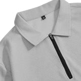 Зартор - Мъжки комплект от суитшърт с вафелна плетка и панталони с прав крак