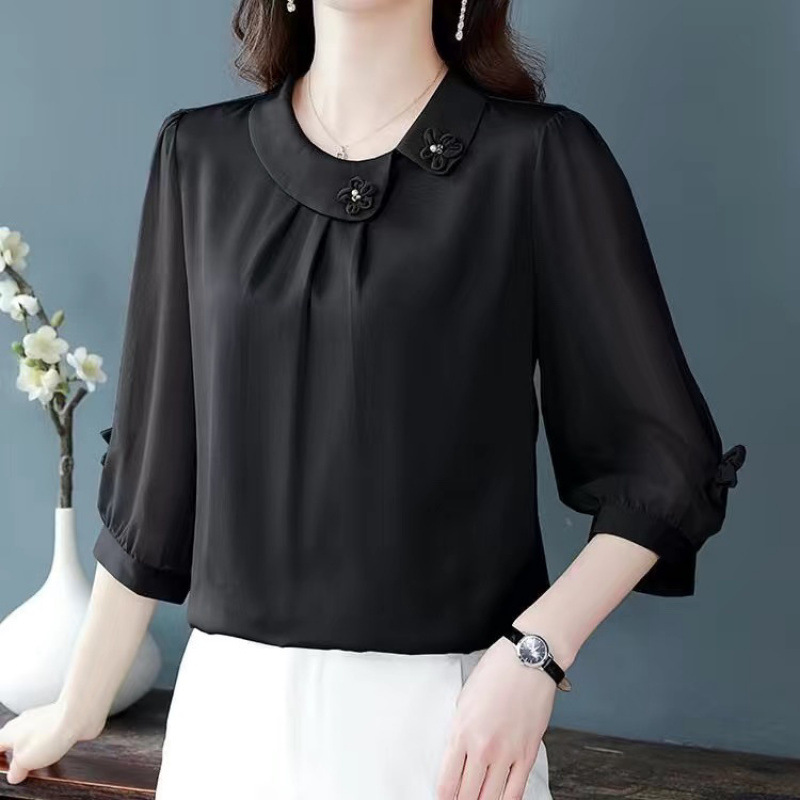 Златлор - Елегантен дамски топ с три четвърти ръкави и свободна кройка