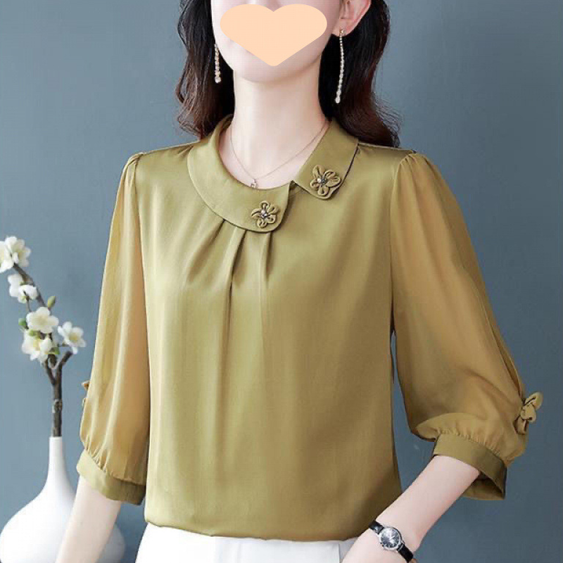 Златлор - Елегантен дамски топ с три четвърти ръкави и свободна кройка